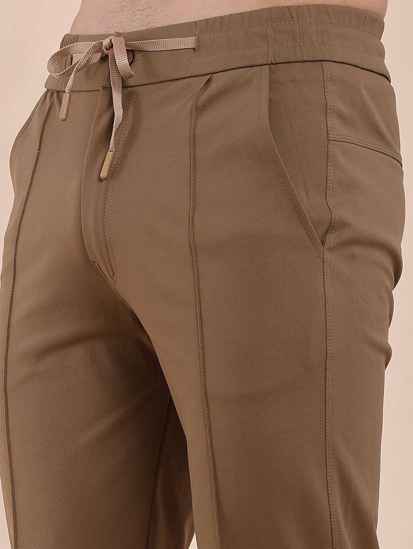 men solid mid rise slim fit track pant - 22386472 -  Standard Image - 1