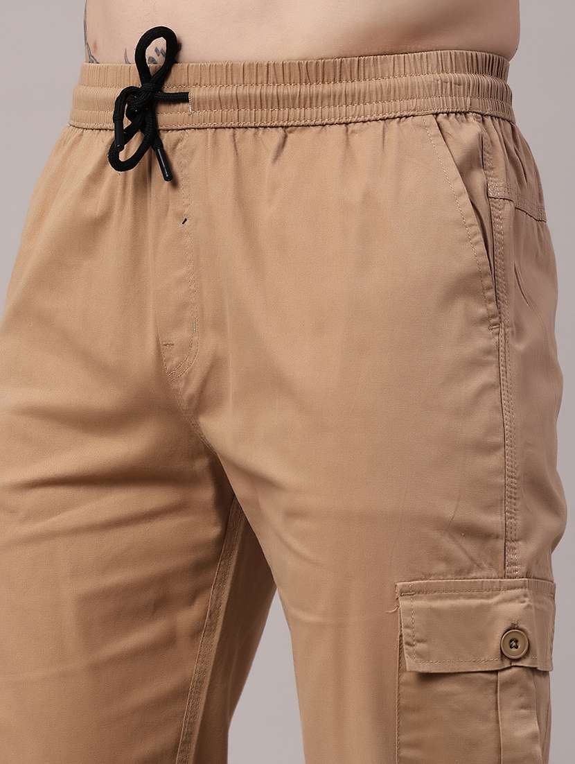 men solid mid rise regular fit cargo  - 22386475 -  Standard Image - 1