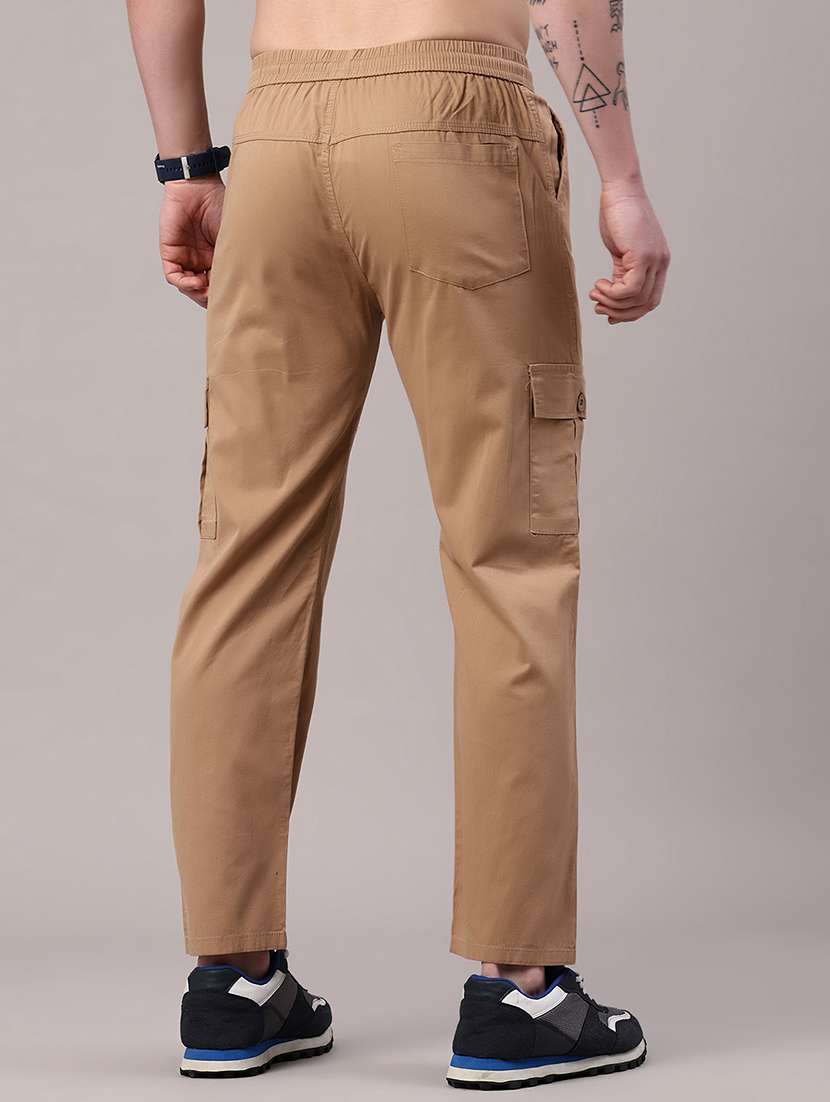 men solid mid rise regular fit cargo  - 22386475 -  Standard Image - 4