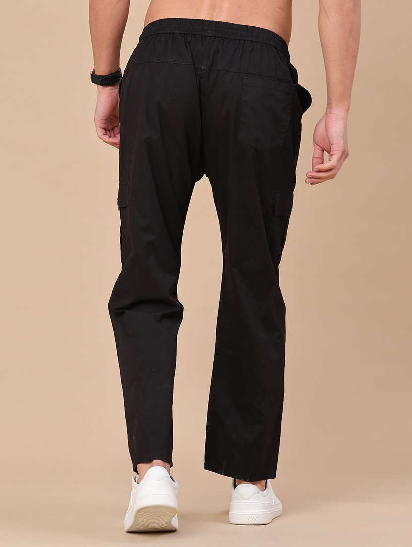 men solid mid rise regular fit cargo  - 22386479 -  Standard Image - 4