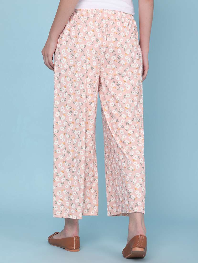 women floral printed mid rise palazzo - 22386495 -  Standard Image - 4