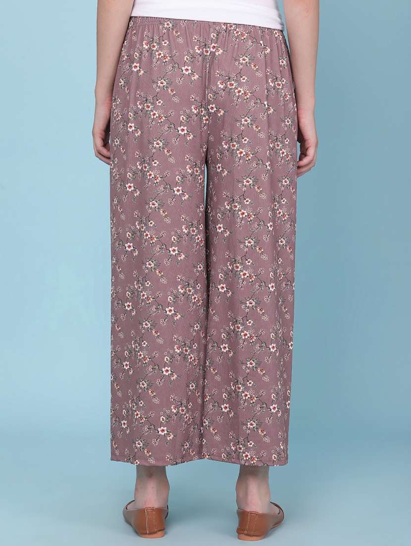 women floral printed mid rise palazzo - 22386496 -  Standard Image - 4
