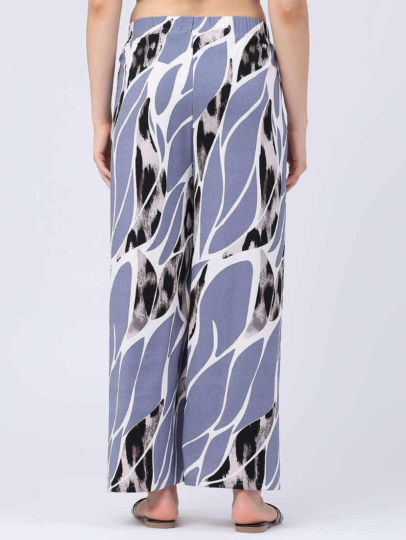 women printed mid rise wide leg trouser - 22386505 -  Standard Image - 4