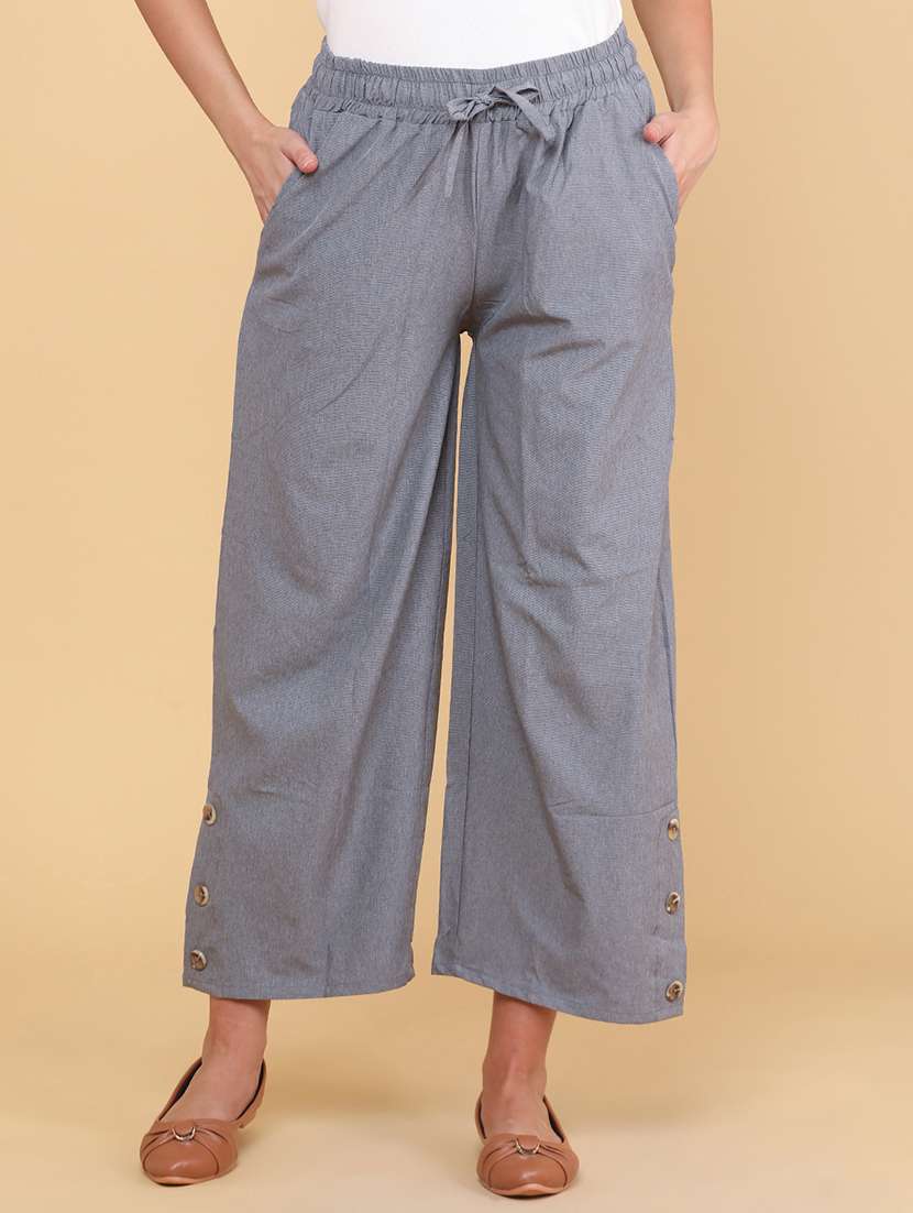 women solid mid rise palazzo