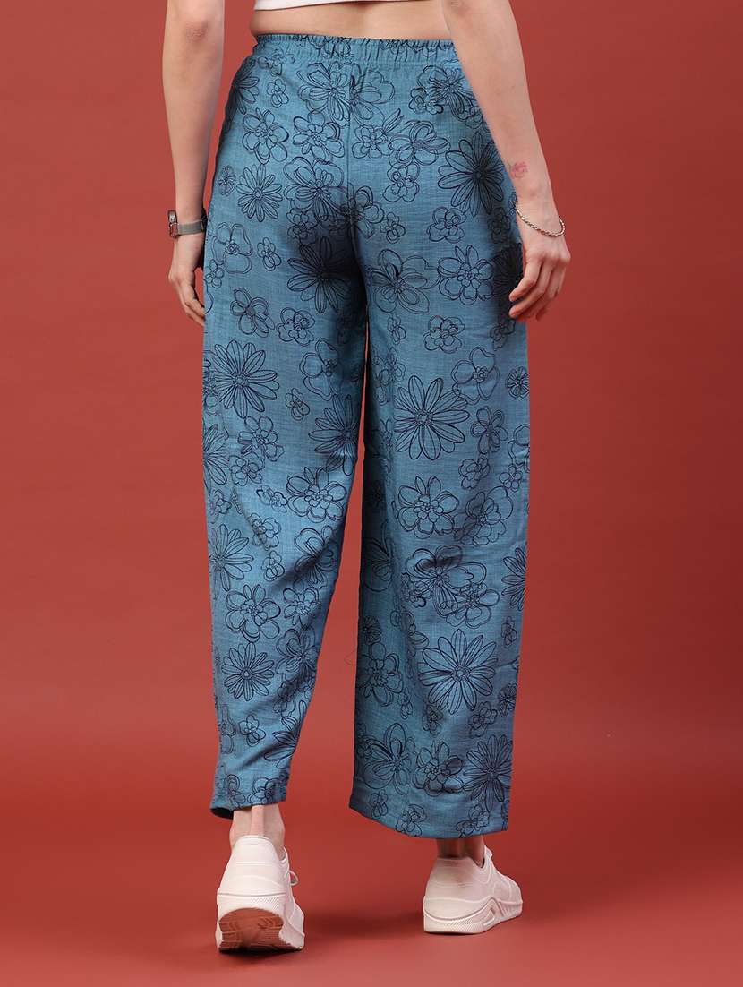 women printed mid rise wide leg trouser - 22386521 -  Standard Image - 4