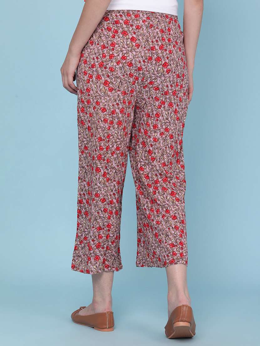 women floral printed mid rise palazzo - 22386554 -  Standard Image - 4