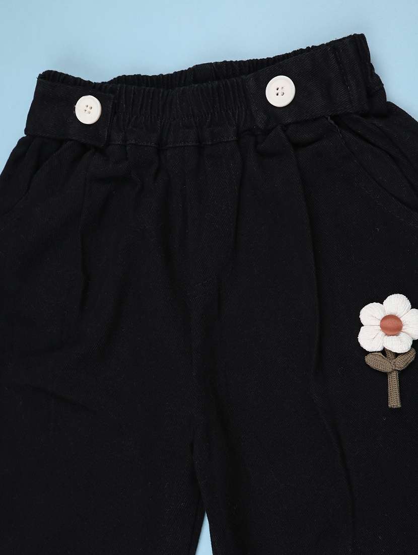 black cotton casual trouser - 22386606 -  Standard Image - 4