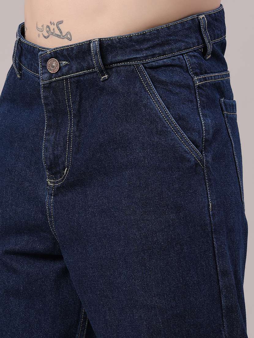 men plain mid rise full length relaxed fit jeans - 22386630 -  Standard Image - 1