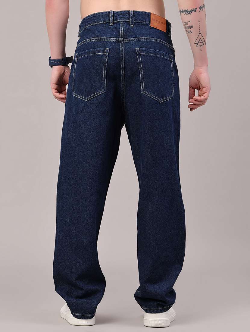men plain mid rise full length relaxed fit jeans - 22386630 -  Standard Image - 4