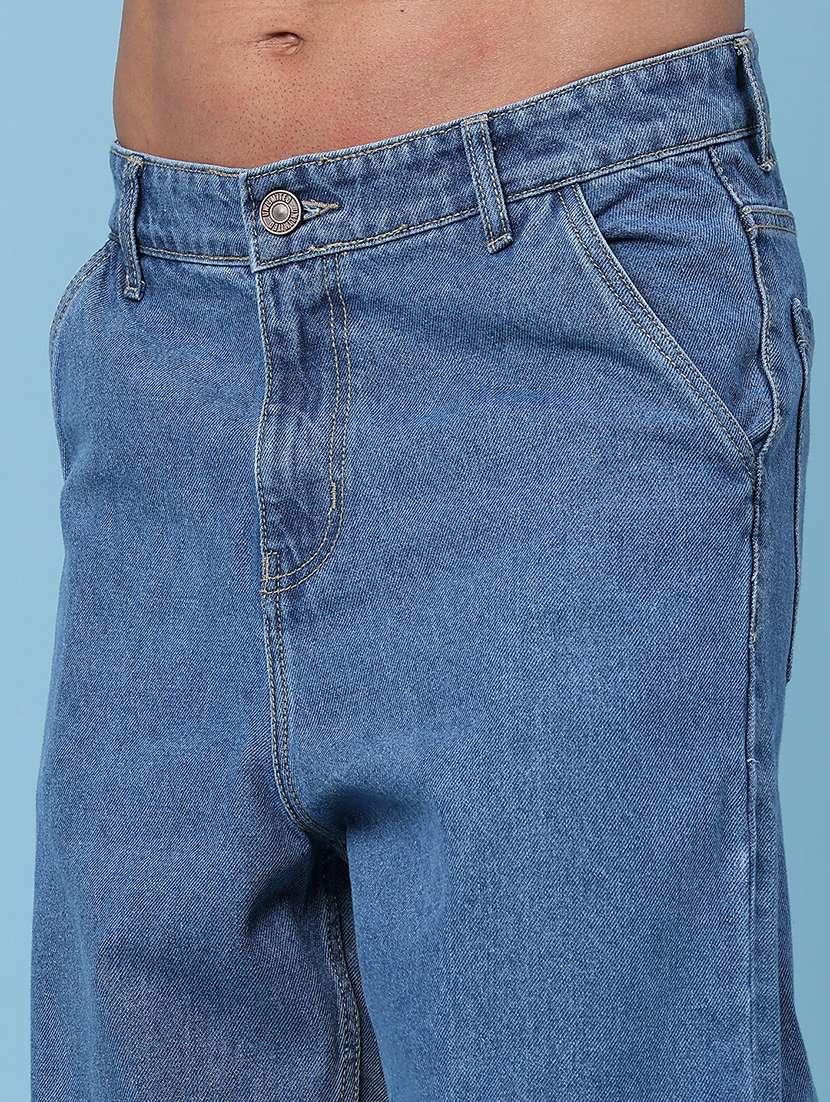 men solid mid rise baggy jeans - 22386631 -  Standard Image - 1