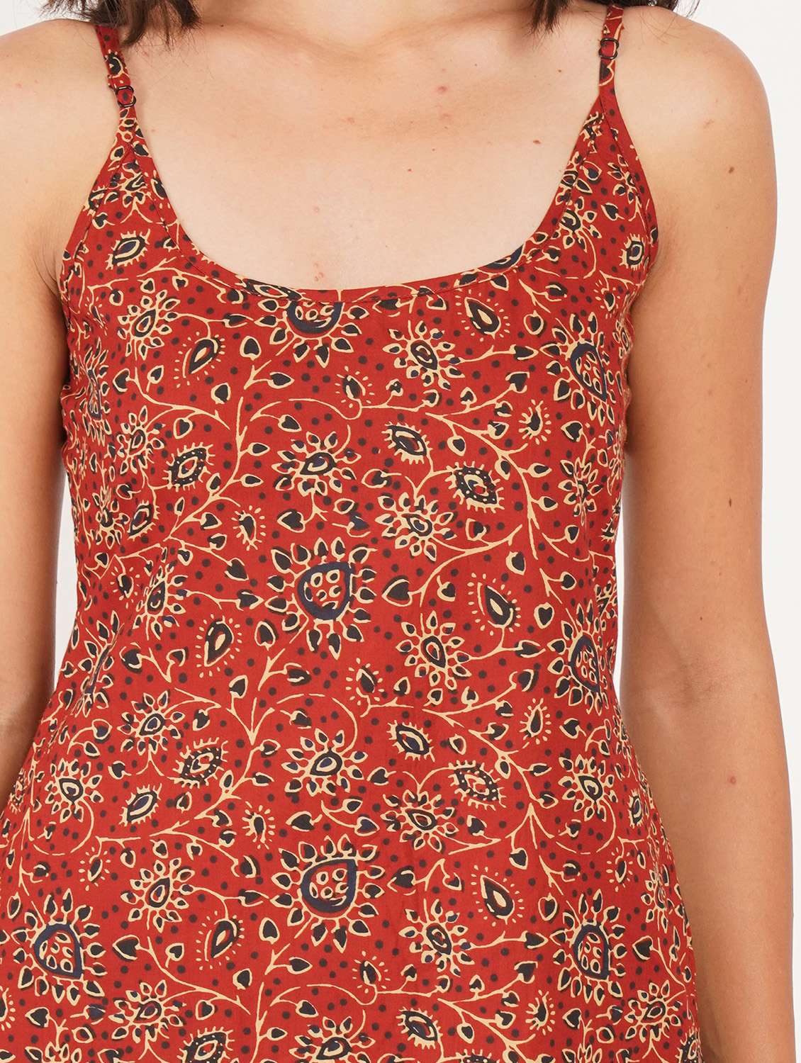 women printed shoulder strap straight kurti - 22386965 -  Standard Image - 1