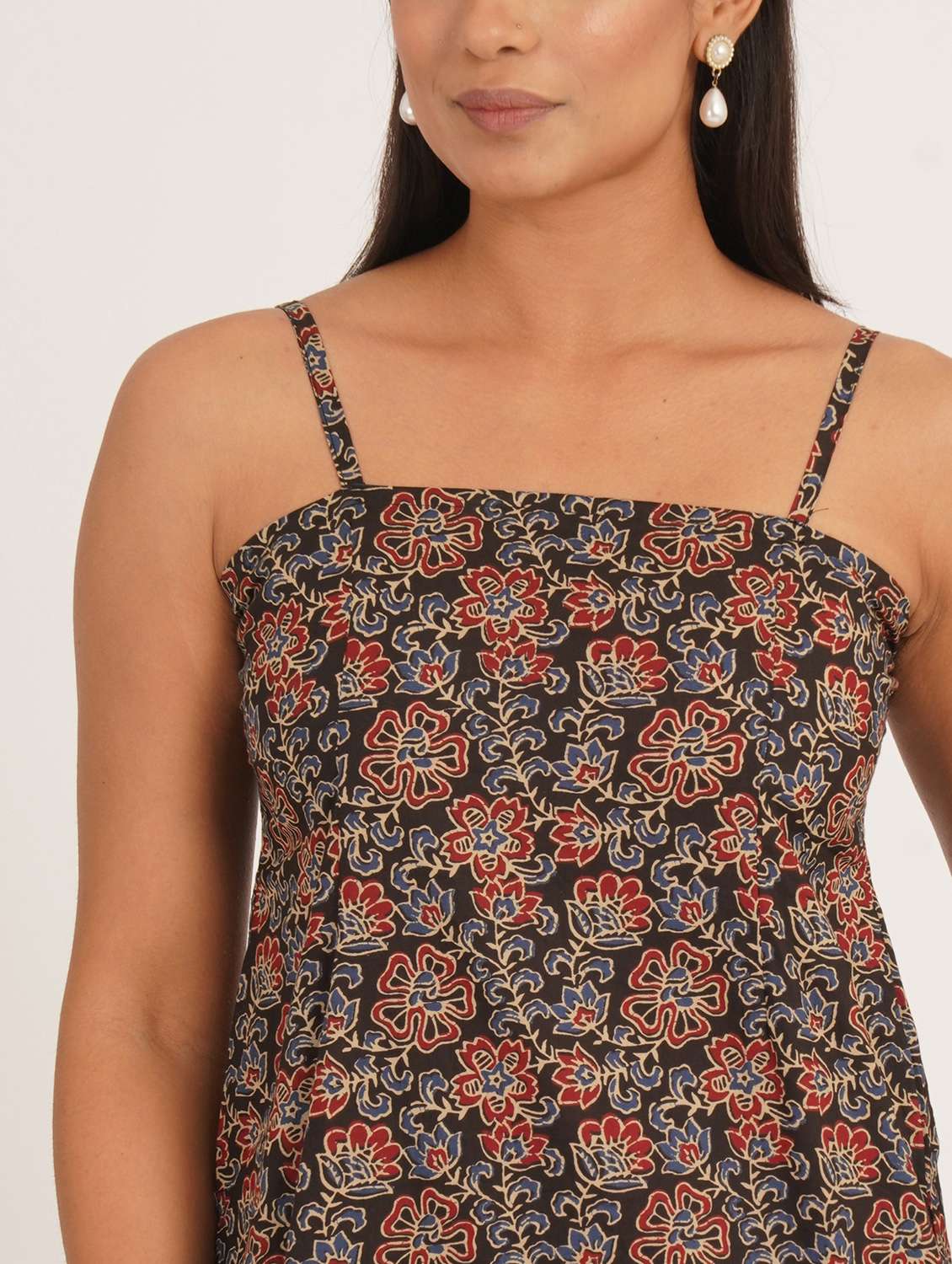 women printed shoulder strap ethnic top - 22386966 -  Standard Image - 1