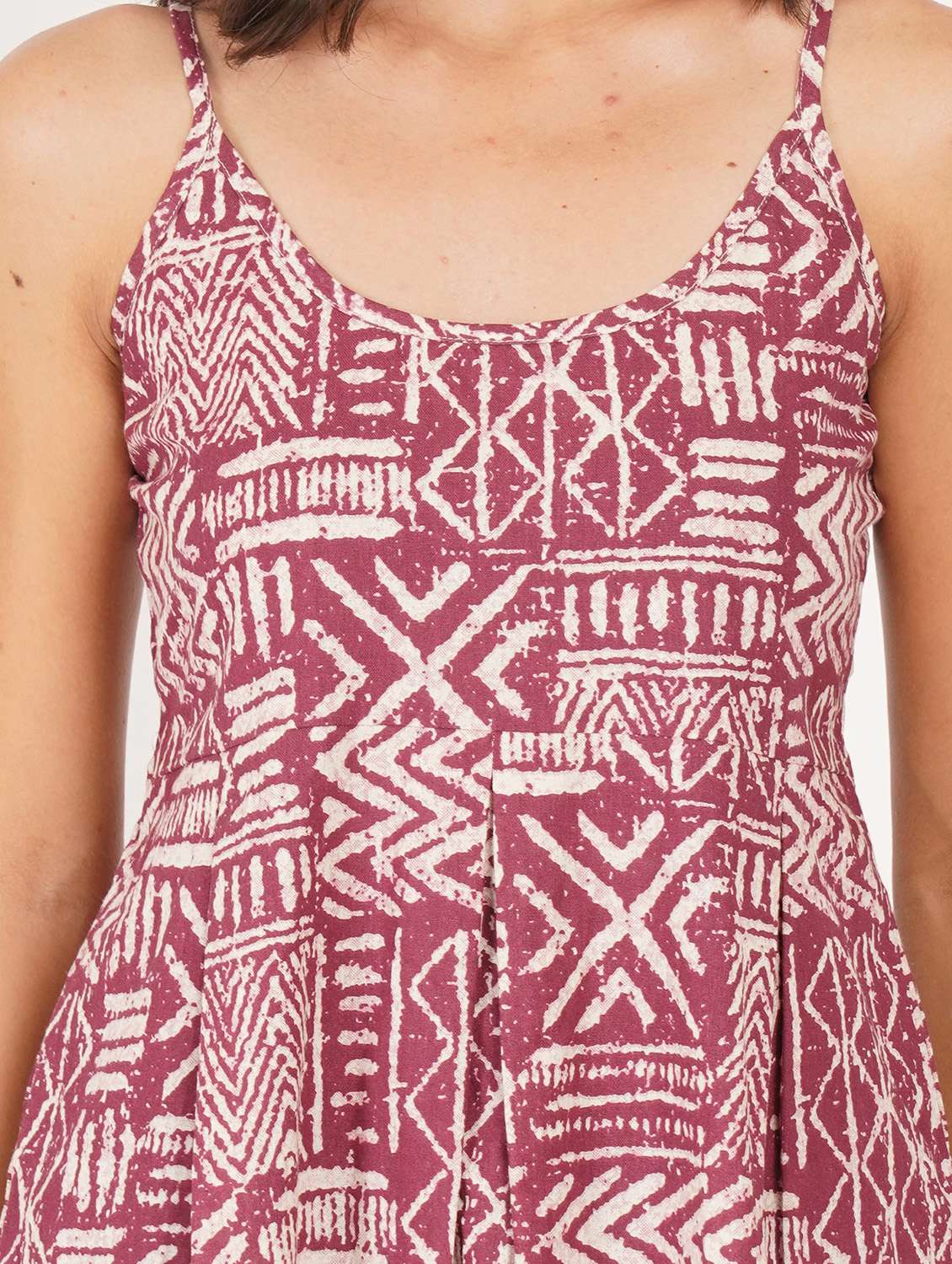 women printed shoulder strap ethnic top - 22386980 -  Standard Image - 1