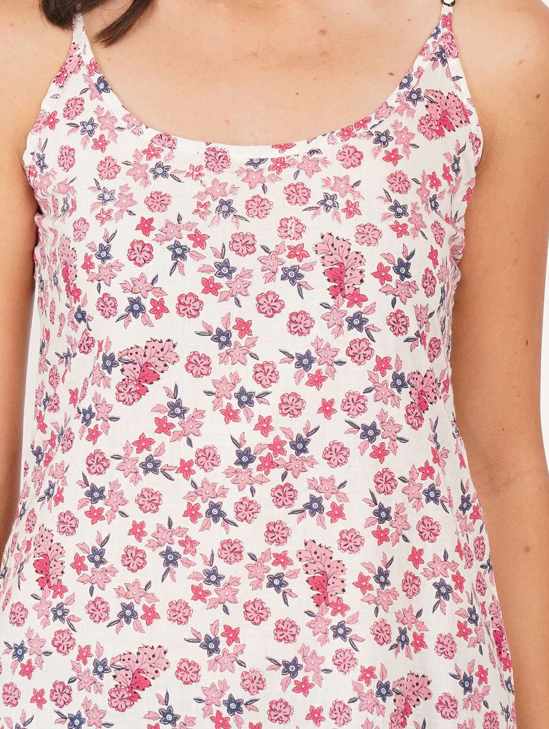 women floral shoulder strap straight kurta - 22387006 -  Standard Image - 1