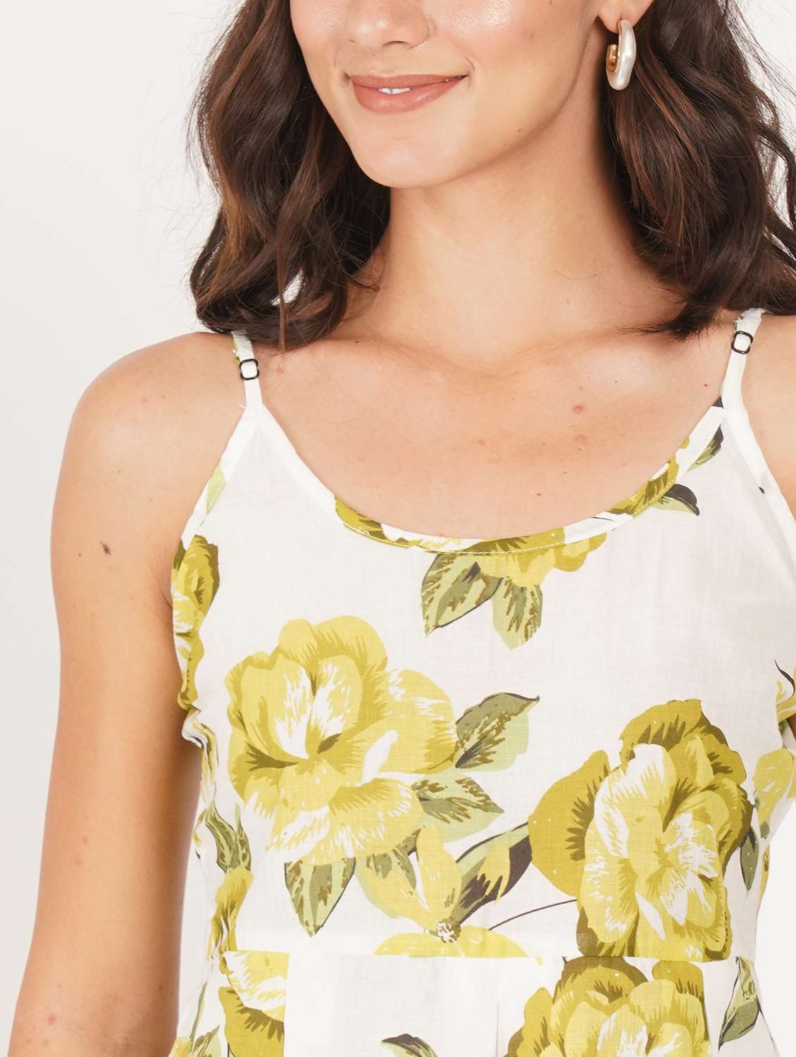 women floral printed shoulder strap ethnic top - 22387061 -  Standard Image - 1