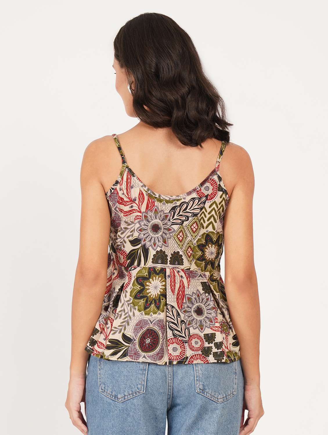 women printed shoulder strap ethnic top - 22387062 -  Standard Image - 4
