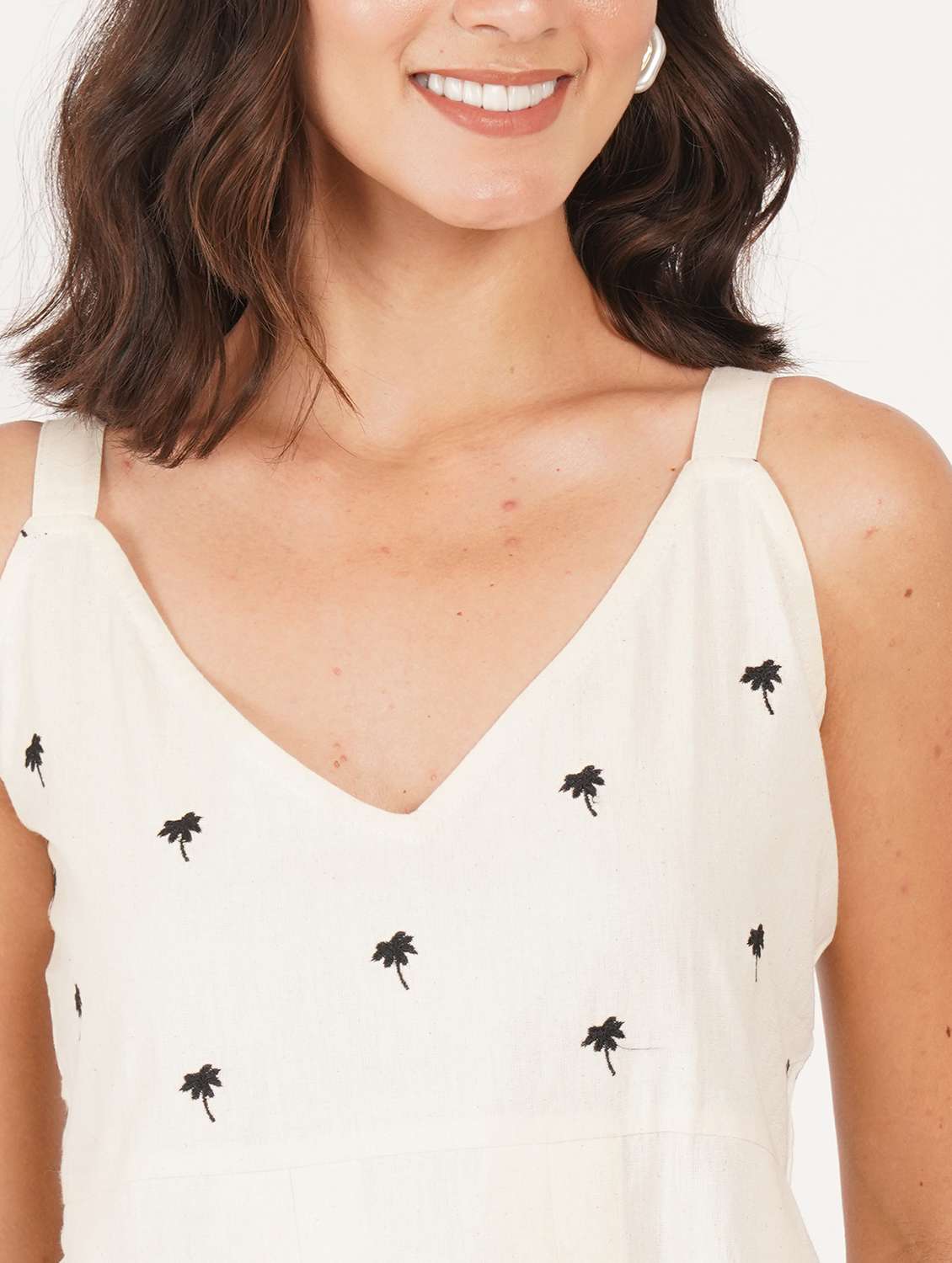 women solid with work shoulder strap ethnic top - 22387114 -  Standard Image - 1