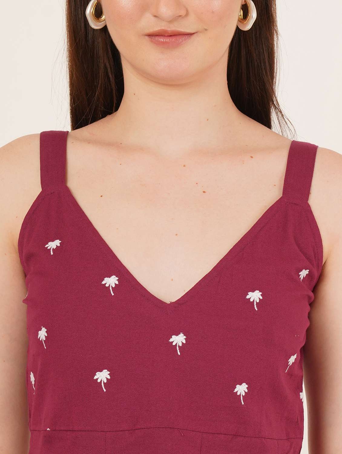 women solid with work shoulder strap ethnic top - 22387115 -  Standard Image - 1