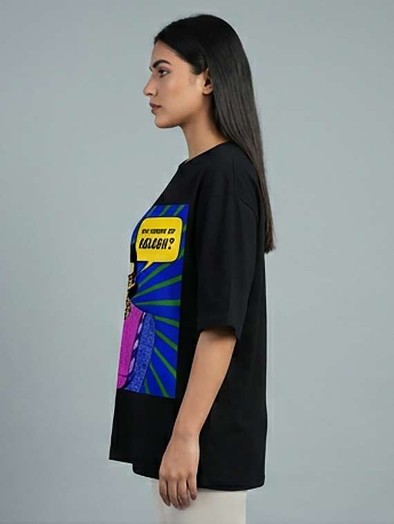 women printed short sleeve oversized t-shirt - 22387117 -  Standard Image - 1
