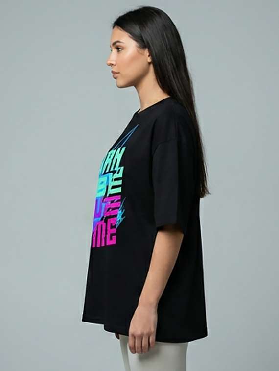 women printed short sleeve oversized t-shirt - 22387124 -  Standard Image - 1