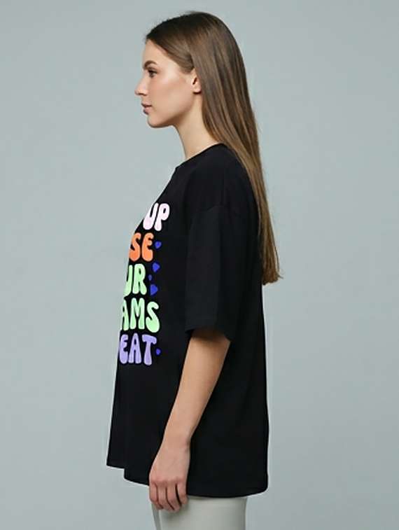 women printed short sleeve oversized t-shirt - 22387127 -  Standard Image - 1