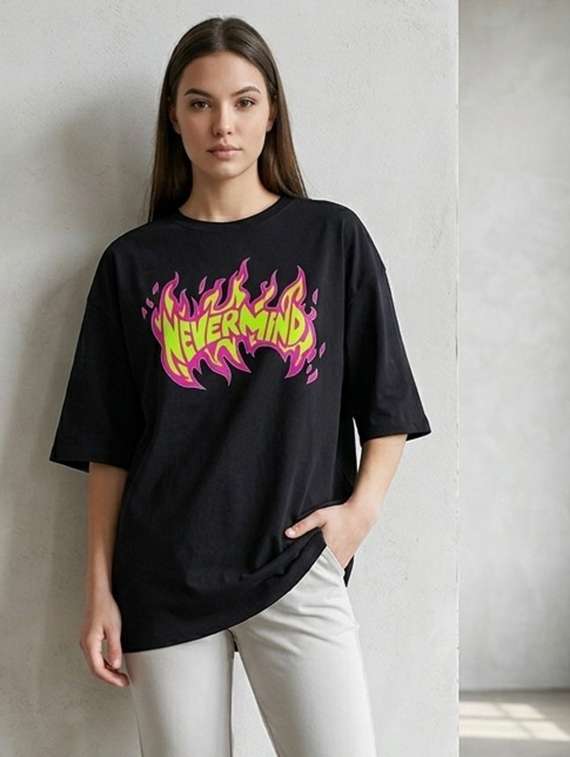 women printed short sleeve oversized t-shirt