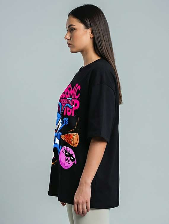 women printed short sleeve oversized t-shirt - 22387132 -  Standard Image - 1