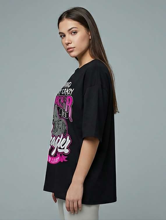 women printed short sleeve oversized t-shirt - 22387134 -  Standard Image - 1