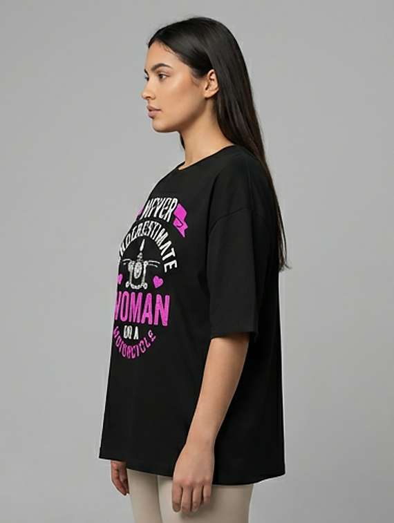 women printed short sleeve oversized t-shirt - 22387135 -  Standard Image - 1