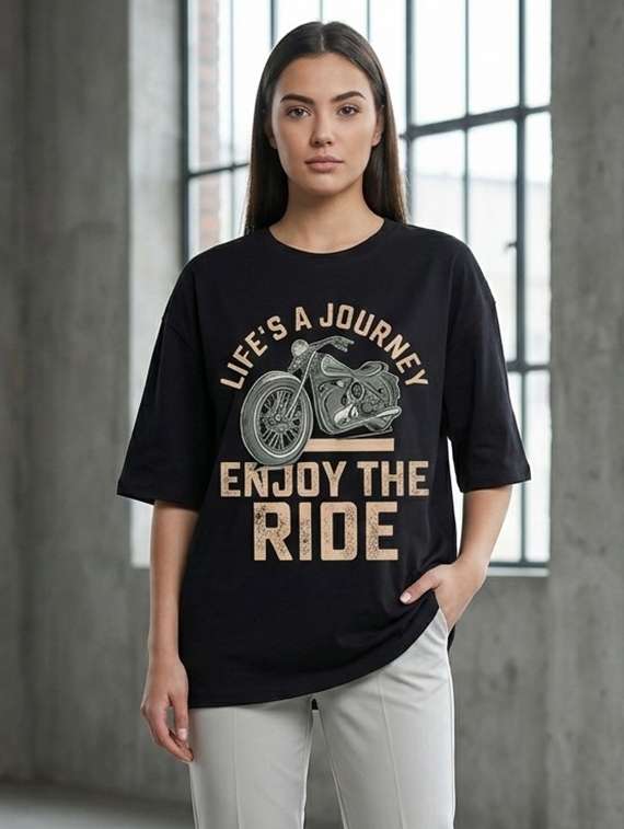 women printed short sleeve oversized t-shirt
