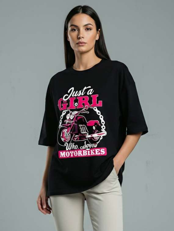 women printed short sleeve oversized t-shirt