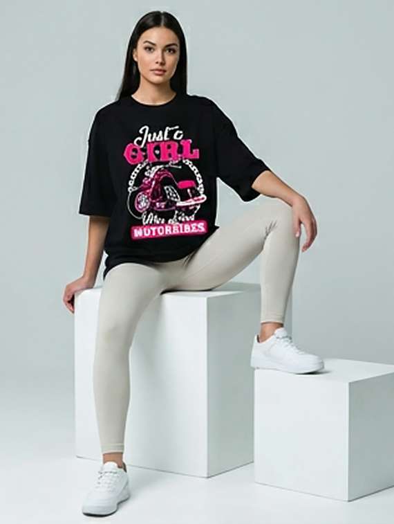 women printed short sleeve oversized t-shirt - 22387140 -  Standard Image - 4