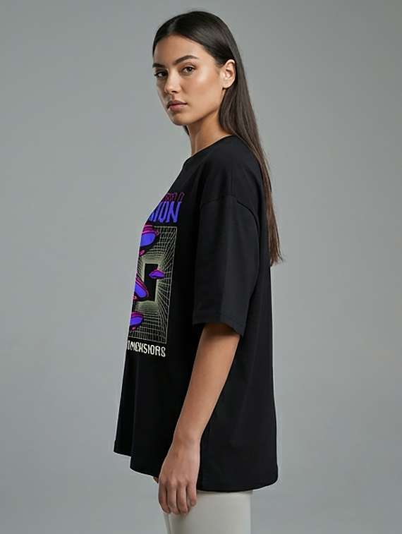 women printed short sleeve oversized t-shirt - 22387142 -  Standard Image - 1