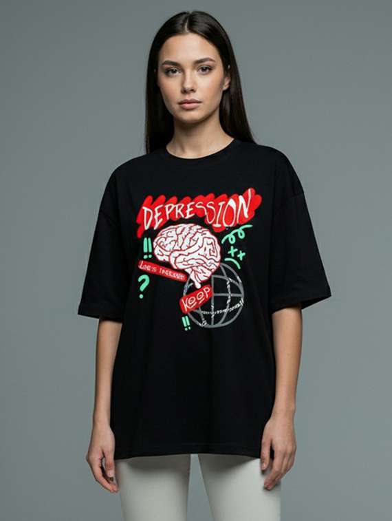 women printed short sleeve oversized t-shirt