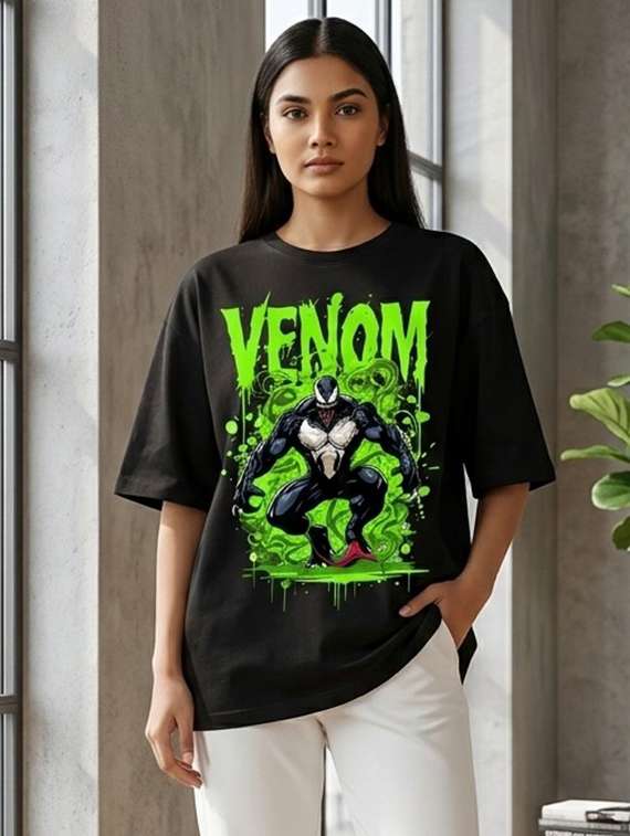 women printed short sleeve oversized t-shirt