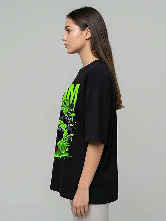 women printed short sleeve oversized t-shirt - 22387146 -  Standard Image - 1