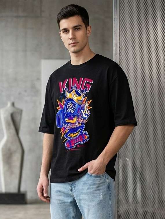 men printed short sleeve oversized t-shirt
