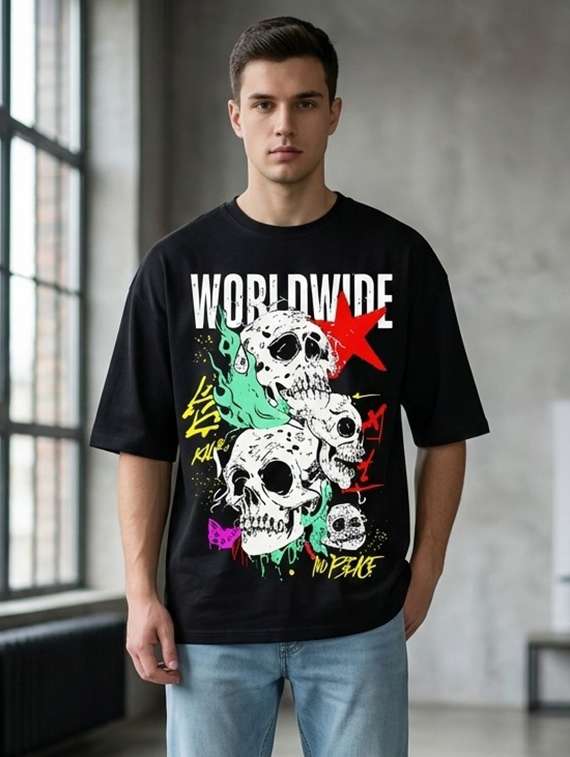 men printed short sleeve oversized t-shirt