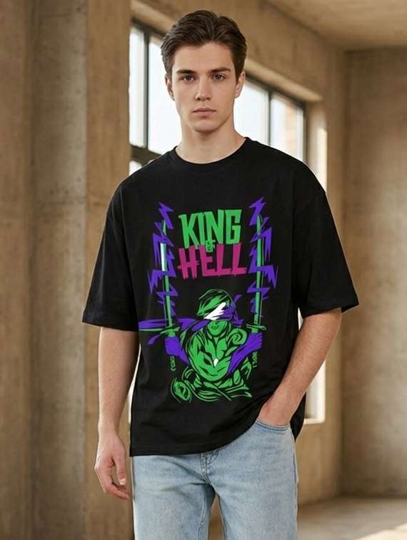 men printed short sleeve oversized t-shirt