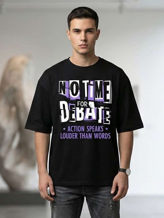 men printed short sleeve oversized t-shirt