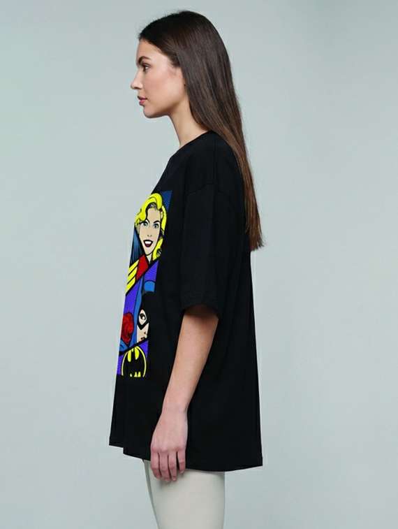 women printed short sleeve oversized t-shirt - 22387161 -  Standard Image - 1