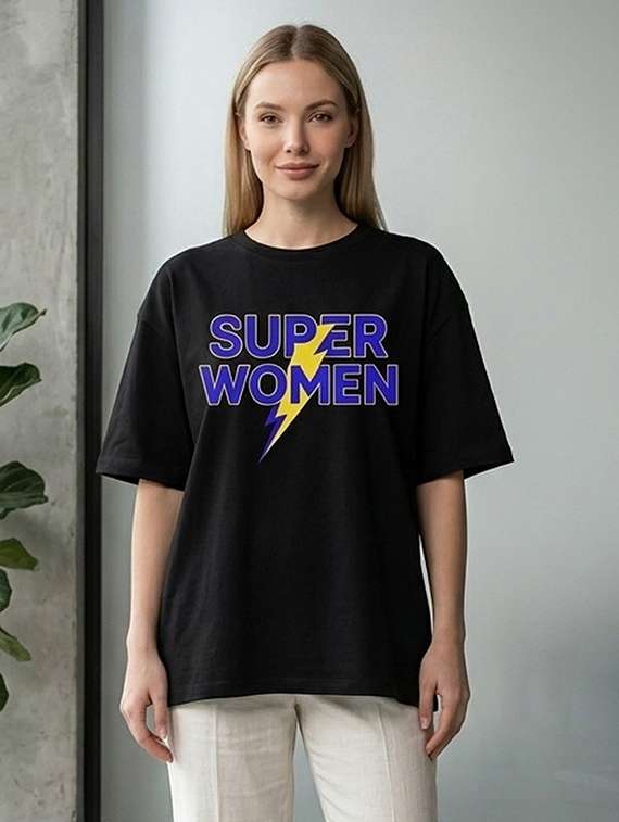 women printed short sleeve oversized t-shirt
