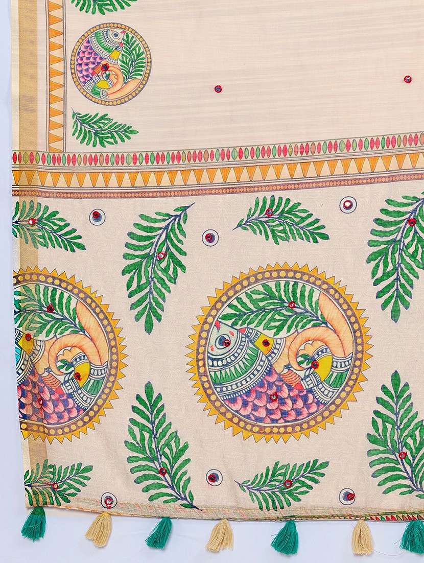 Women Printed Casual Wear Saree With Blouse - 22387172 -  Standard Image - 4