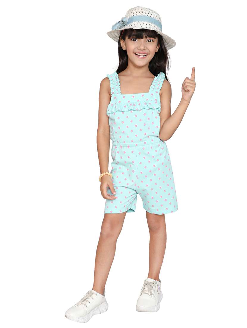 blue cotton playsuits twin sets & jump suit - 22387186 -  Standard Image - 1