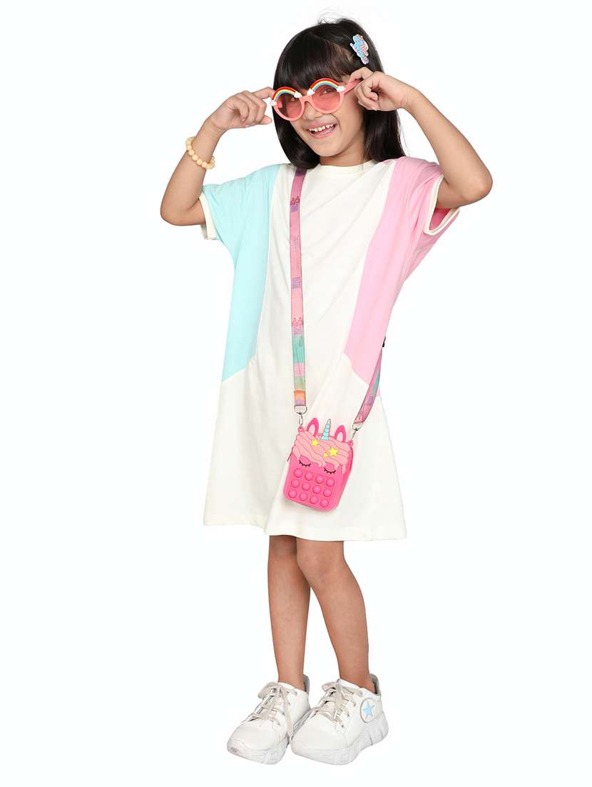 women color blocked short sleeve a-line dress - 22387194 -  Standard Image - 1