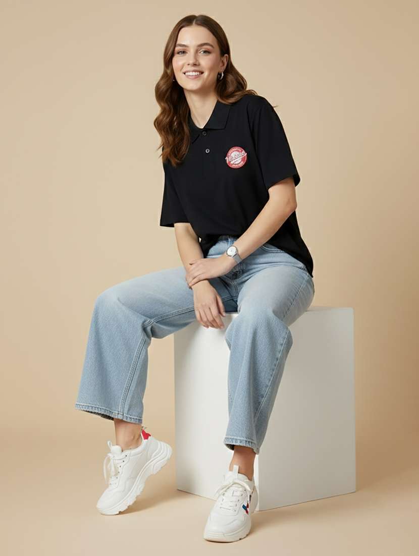 women short sleeve oversized polo t-shirt - 22387243 -  Standard Image - 4