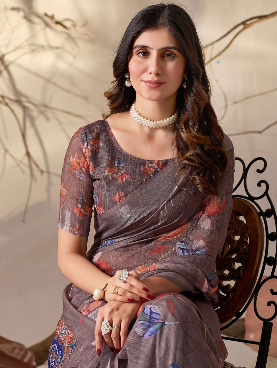 women printed casual wear saree with blouse - 22388823 -  Standard Image - 1