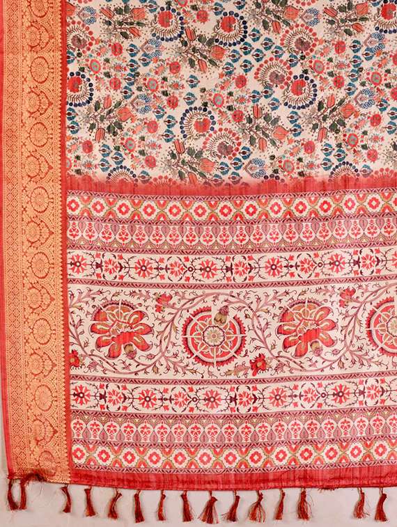 women printed casual wear saree with blouse - 22388840 -  Standard Image - 4