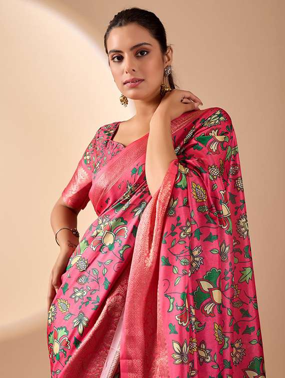 women printed casual wear saree with blouse - 22388842 -  Standard Image - 1