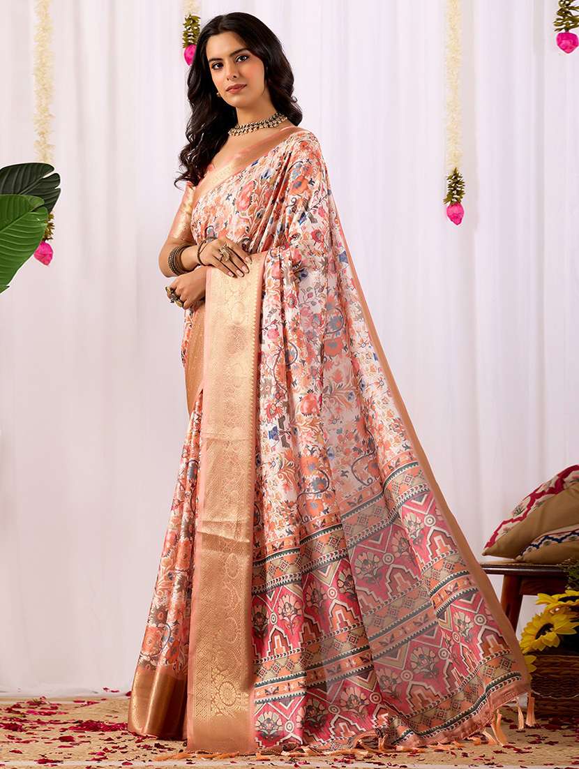 women printed casual wear saree with blouse - 22388843 -  Standard Image - 1